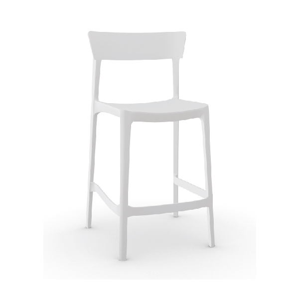 SKIN  TABOURET MI-HAUTEUR BLANC